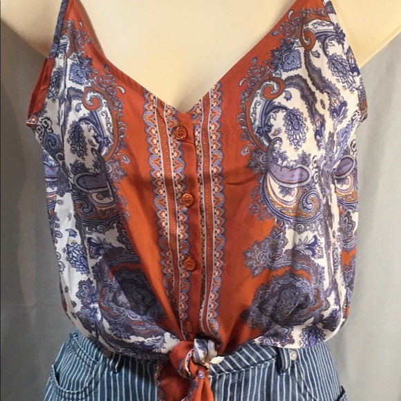 H&M Tops - *H&M* cute little scarf paisley print tie up top
